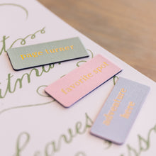 Load image into Gallery viewer, Adventure Here Embossed Magnetic Bookmark
