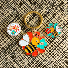 Load image into Gallery viewer, Bumble Bee Enamel Keychain