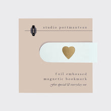 Load image into Gallery viewer, Classic Heart Gold Foil Embossed Magnetic Bookmark
