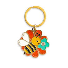 Load image into Gallery viewer, Bumble Bee Enamel Keychain
