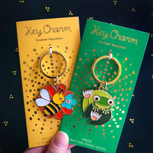 Load image into Gallery viewer, Bumble Bee Enamel Keychain
